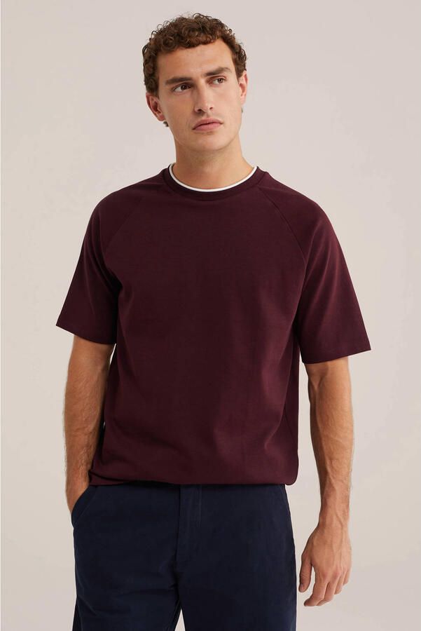 WE Fashion relaxed fit T-shirt bordeaux