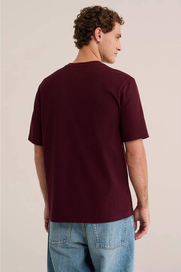 WE Fashion relaxed fit T-shirt donkerrood - Foto 3
