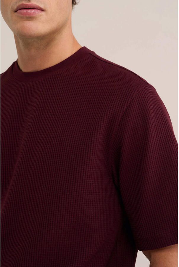 WE Fashion relaxed fit T-shirt donkerrood - Foto 2