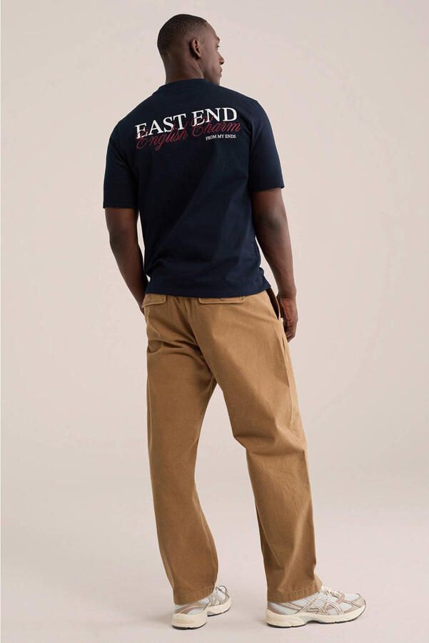 WE Fashion relaxed fit T-shirt met backprint donkerblauw - Foto 3
