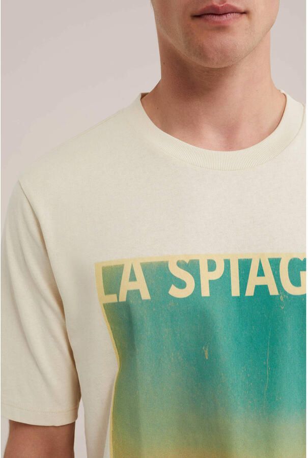 WE Fashion relaxed fit T-shirt met print beige - Foto 2