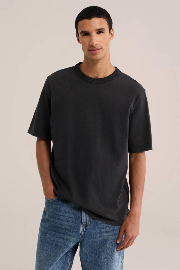 WE Fashion relaxed fit T-shirt zwart