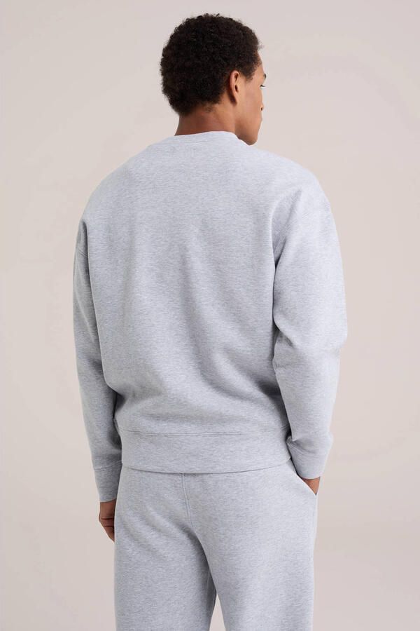 WE Fashion relaxed fit trui met borduursels light grey - Foto 3