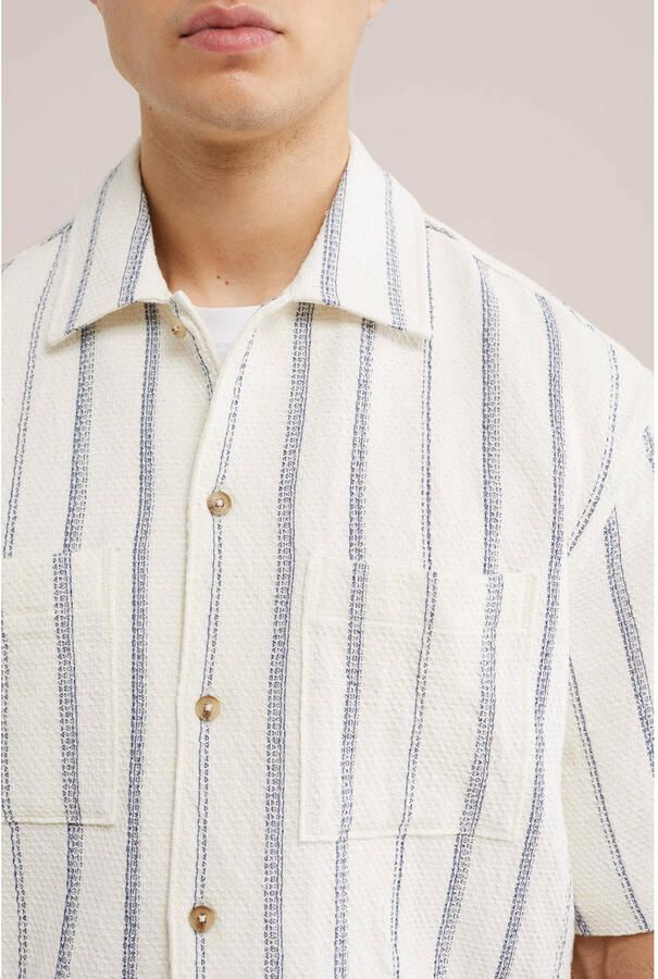 WE Fashion relaxed gestreept casual overhemd beige - Foto 2