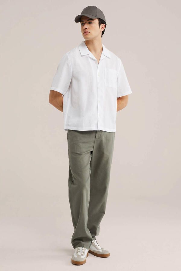WE Fashion relaxed gestreept casual overhemd ecru - Foto 3
