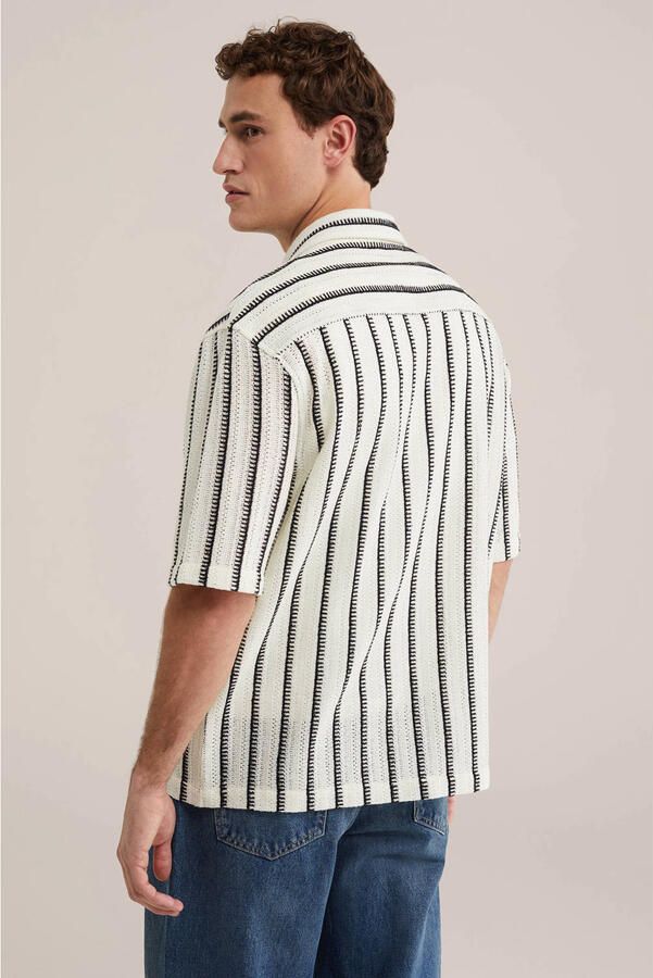 WE Fashion relaxed gestreept casual overhemd ecru - Foto 2