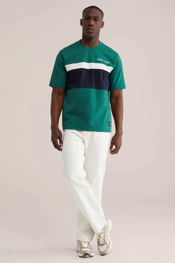 WE Fashion relaxed gestreept T-shirt groen - Foto 2