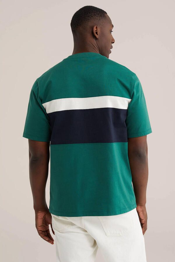 WE Fashion relaxed gestreept T-shirt groen - Foto 3