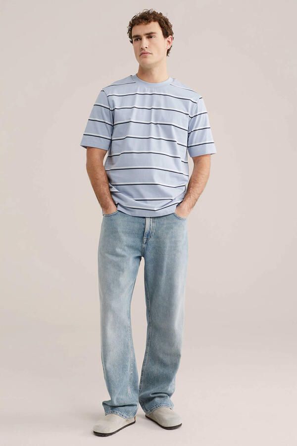WE Fashion relaxed gestreepte T-shirt lichtblauw - Foto 2