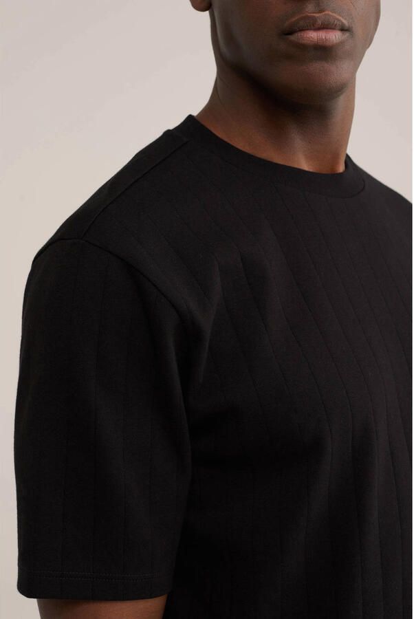 WE Fashion relaxed gestreepte T-shirt zwart - Foto 2