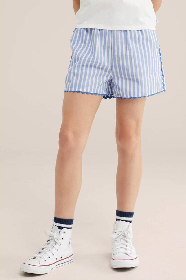 WE Fashion relaxed korte broek blauw wit