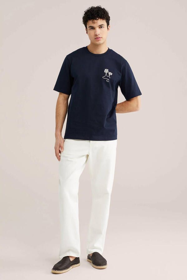 WE Fashion relaxed T-shirt donkerblauw - Foto 2
