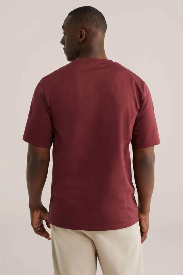 WE Fashion relaxed T-shirt donkerrood - Foto 2