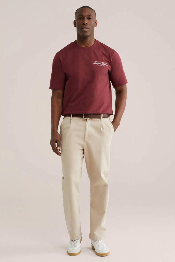 WE Fashion relaxed T-shirt donkerrood - Foto 3