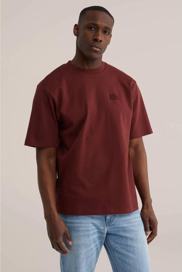 WE Fashion relaxed T-shirt donkerrood