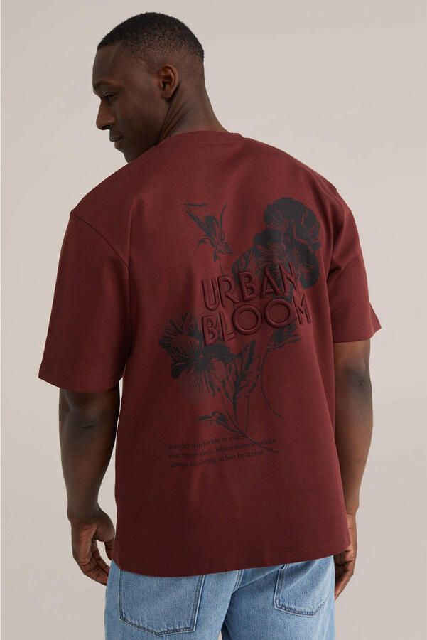 WE Fashion relaxed T-shirt donkerrood - Foto 2