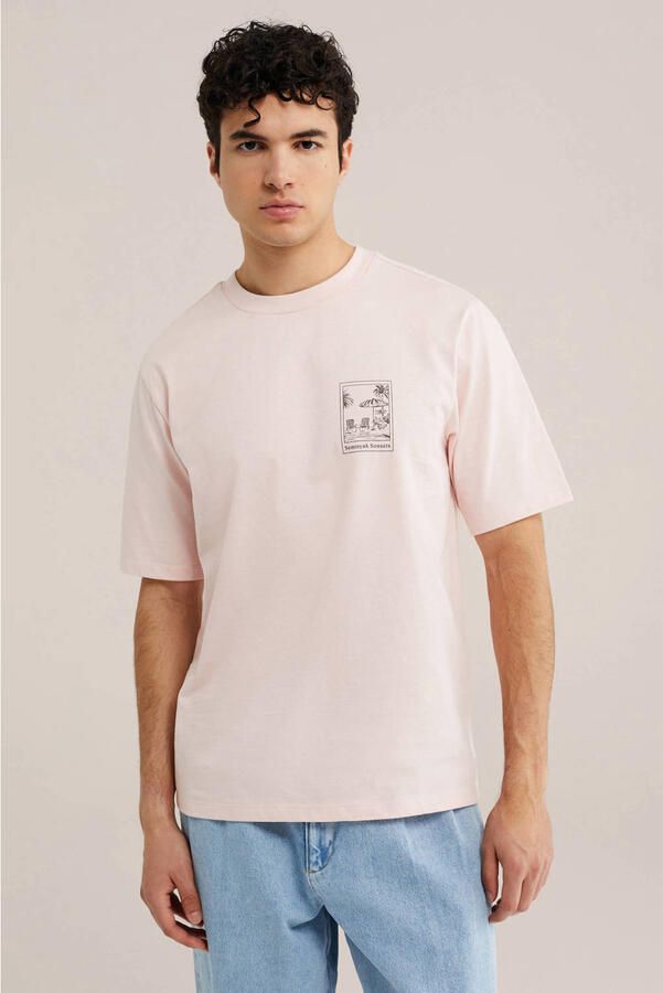 WE Fashion relaxed T-shirt lichtroze