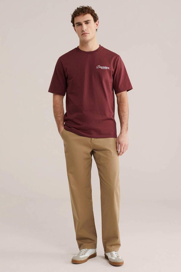 WE Fashion relaxed T-shirt met backprint donkerrood - Foto 2