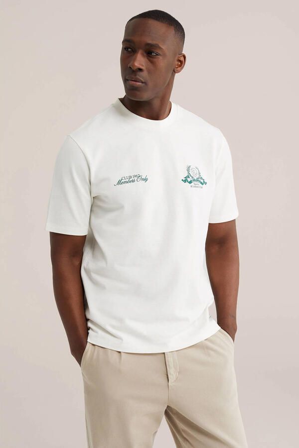 WE Fashion relaxed T-shirt met backprint ecru