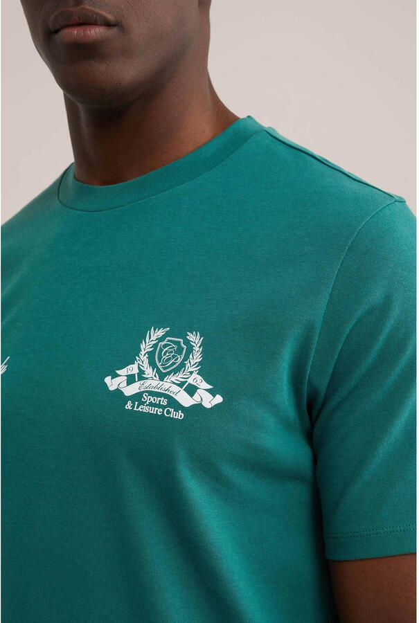WE Fashion relaxed T-shirt met backprint groen - Foto 2