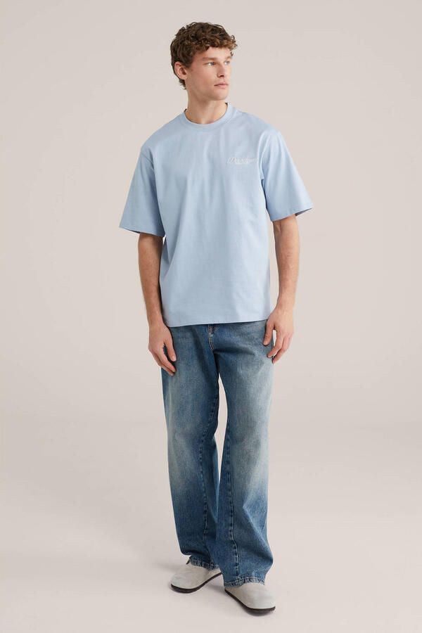 WE Fashion relaxed T-shirt met backprint lichtblauw - Foto 3