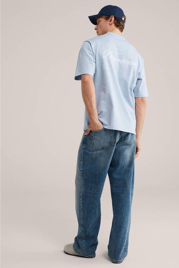 WE Fashion relaxed T-shirt met backprint lichtblauw - Foto 2