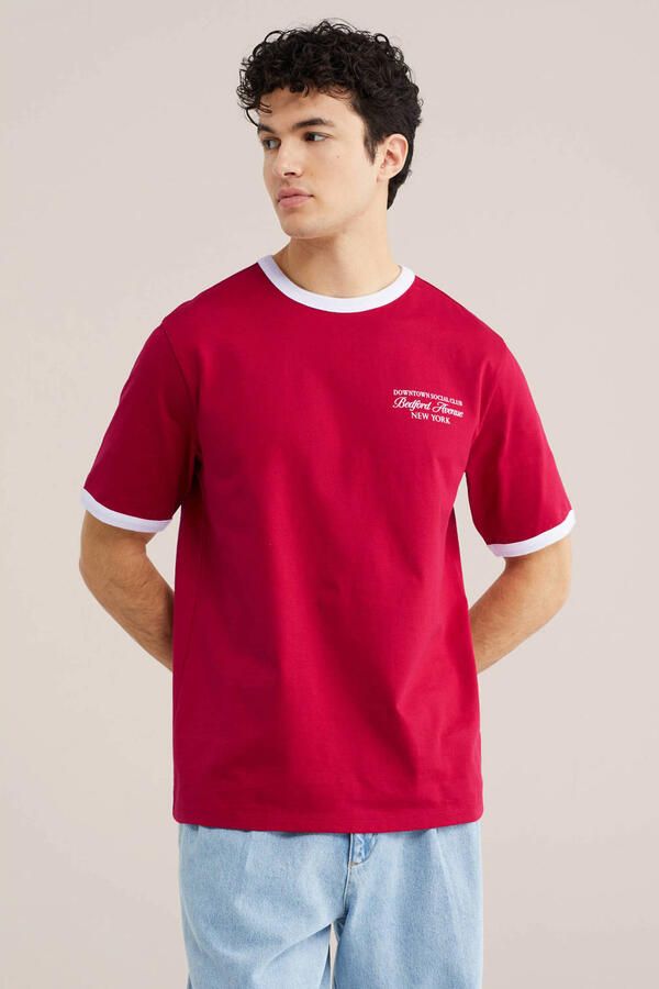 WE Fashion relaxed T-shirt rood