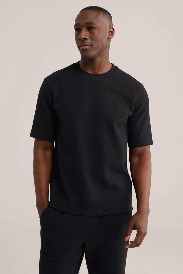 WE Fashion relaxed T-shirt zwart