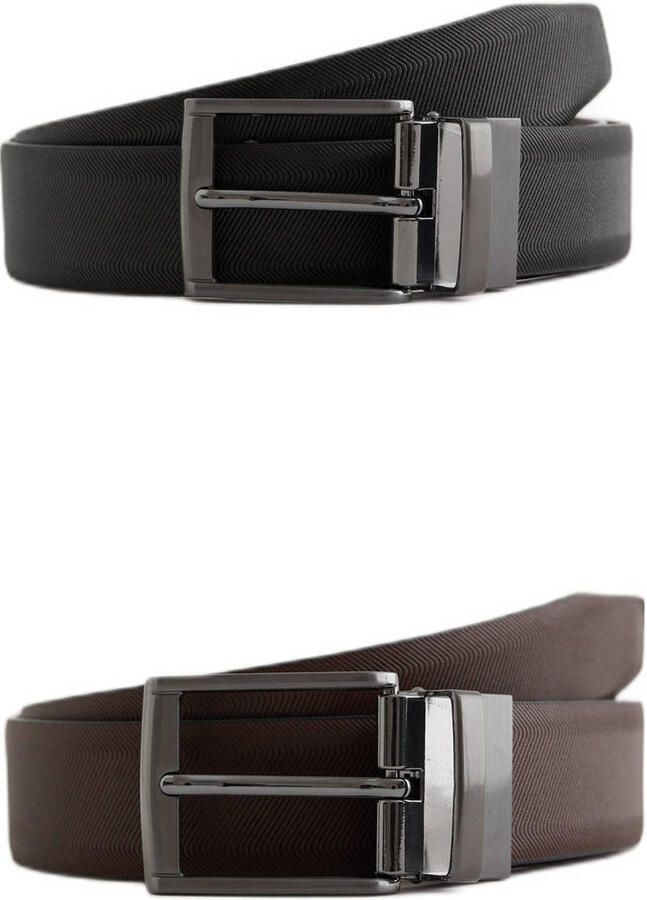 WE Fashion reversible riem zwart donkerbruin