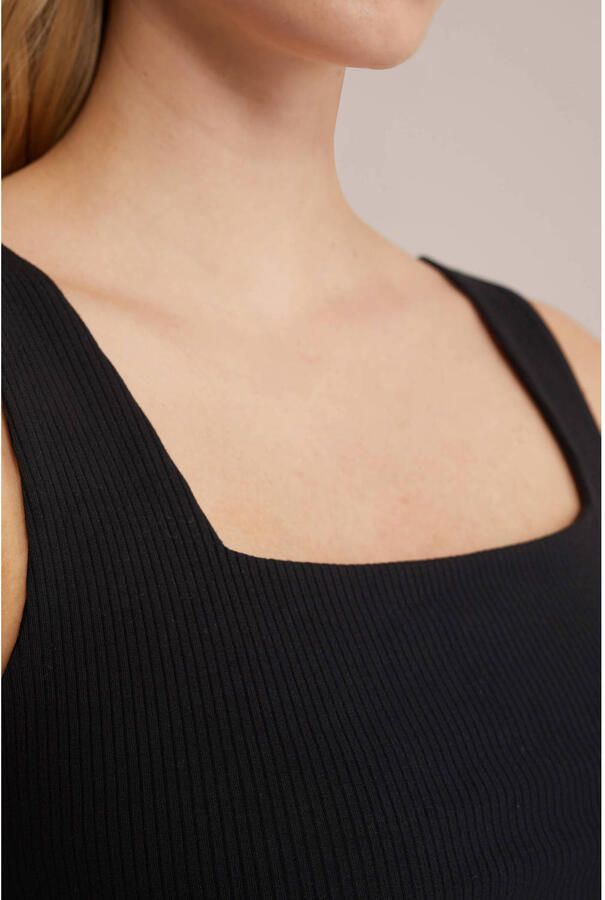 WE Fashion ribbed singlet zwart - Foto 3