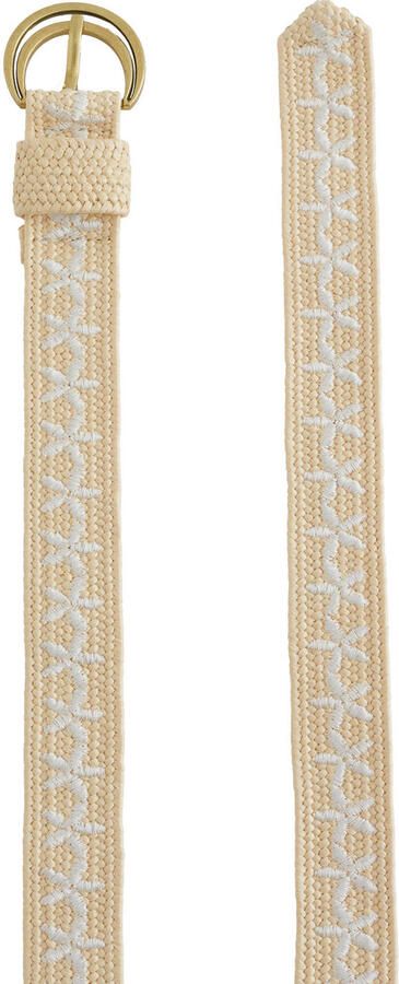 WE Fashion riem met borduursels beige wit - Foto 2