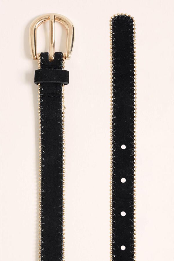 WE Fashion riem met contract stiksels zwart