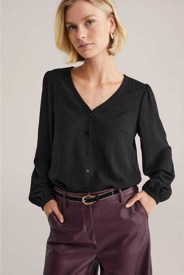 WE Fashion riem met contract stiksels zwart - Foto 2