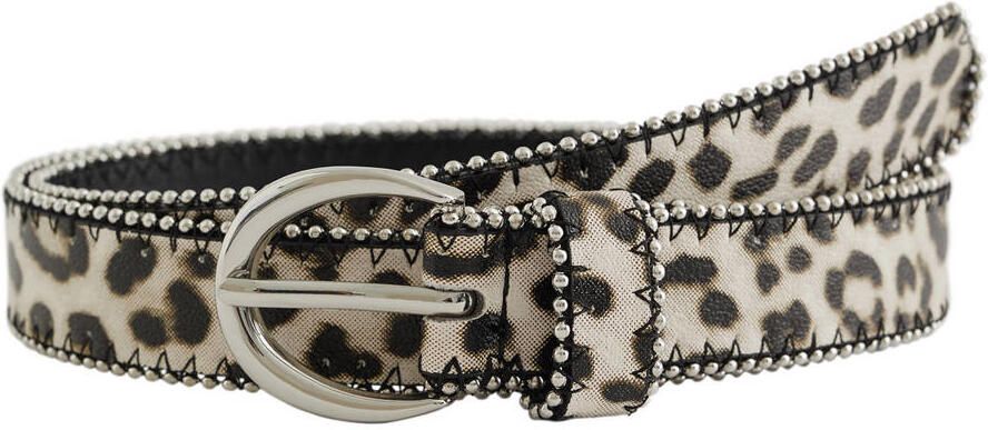 WE Fashion riem met panterprint beige - Foto 1