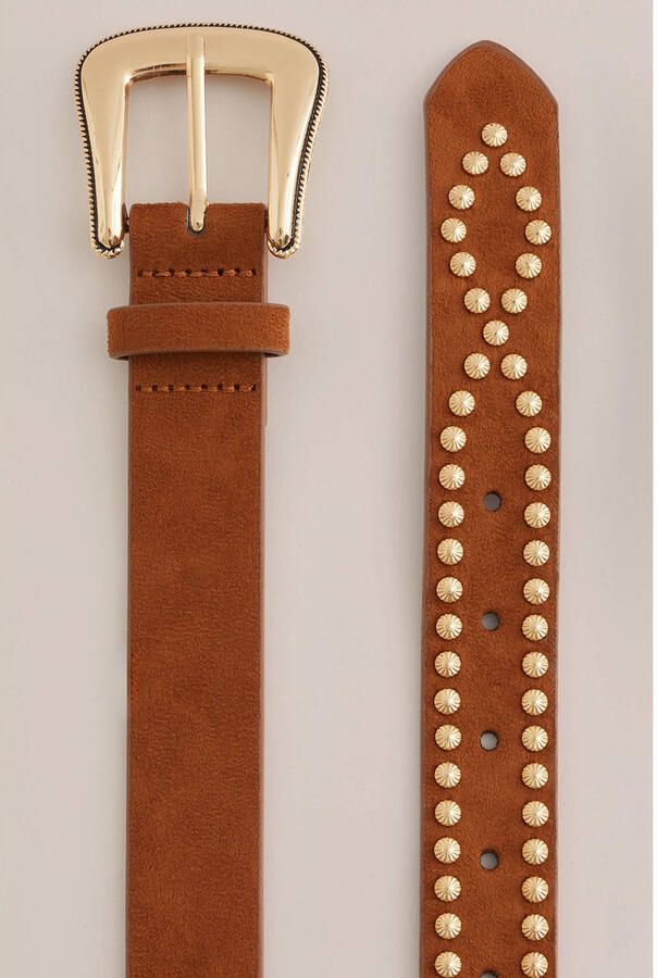 WE Fashion riem met studs bruin - Foto 2