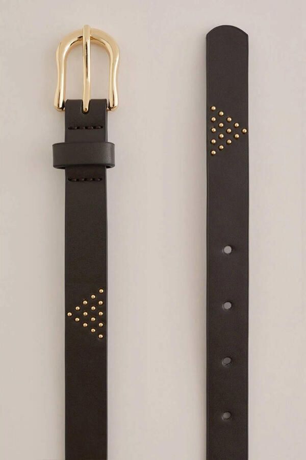 WE Fashion riem met studs donkerbruin - Foto 1