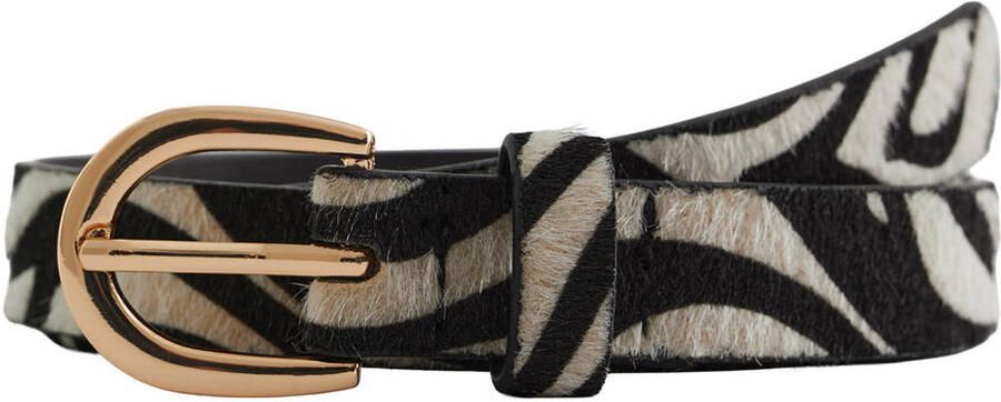 WE Fashion riem zebraprint zwart ecru