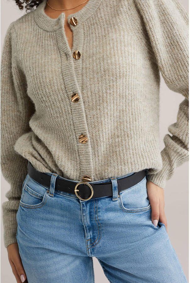 WE Fashion riem zwart goudkleurig - Foto 2