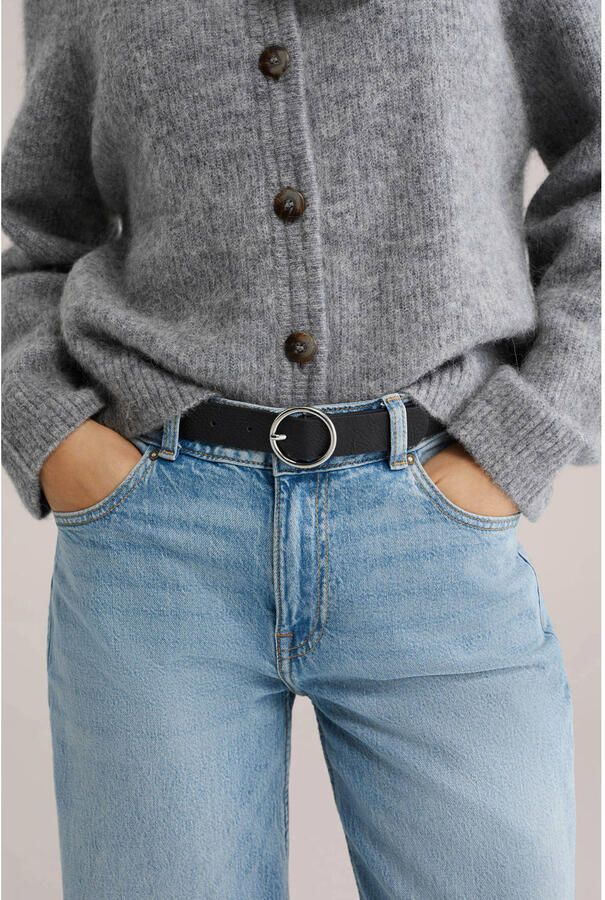 WE Fashion riem zwart zilverkleurig