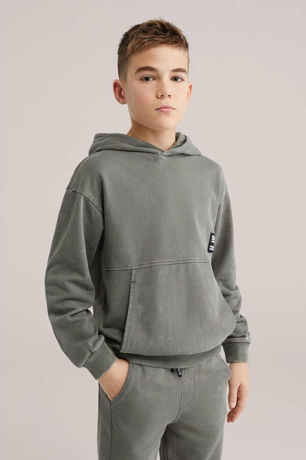 WE Fashion Salty Dog hoodie olijfgroen