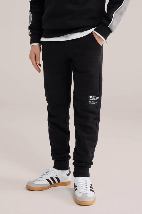 WE Fashion Salty Dog regular casual broek zwart