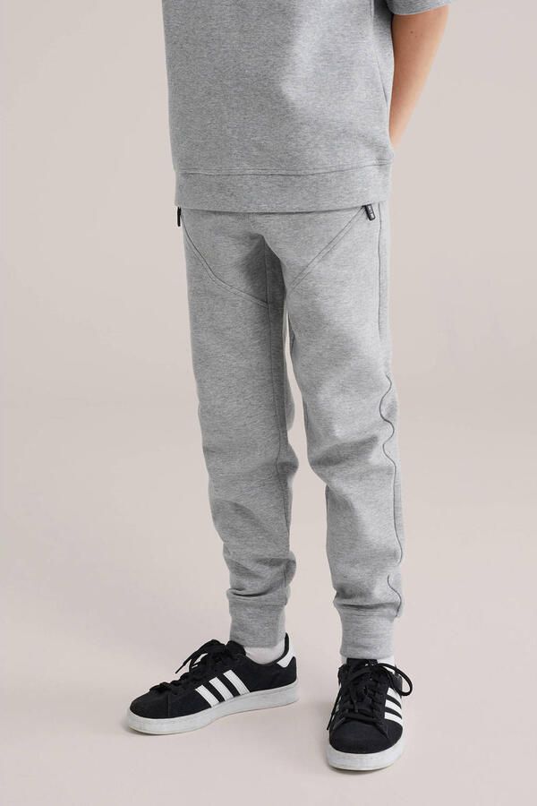 WE Fashion Salty Dog slim casual broek grijs melange