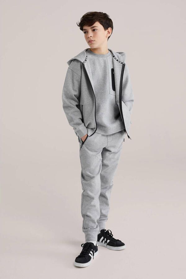 WE Fashion Salty Dog slim casual broek grijs melange - Foto 2