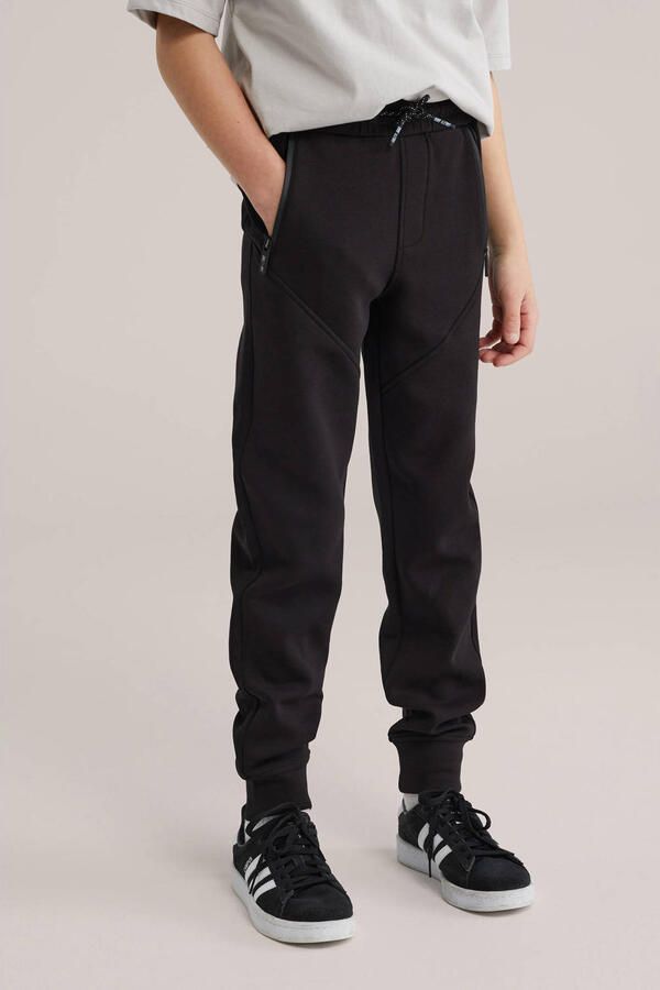WE Fashion Salty Dog slim casual broek zwart