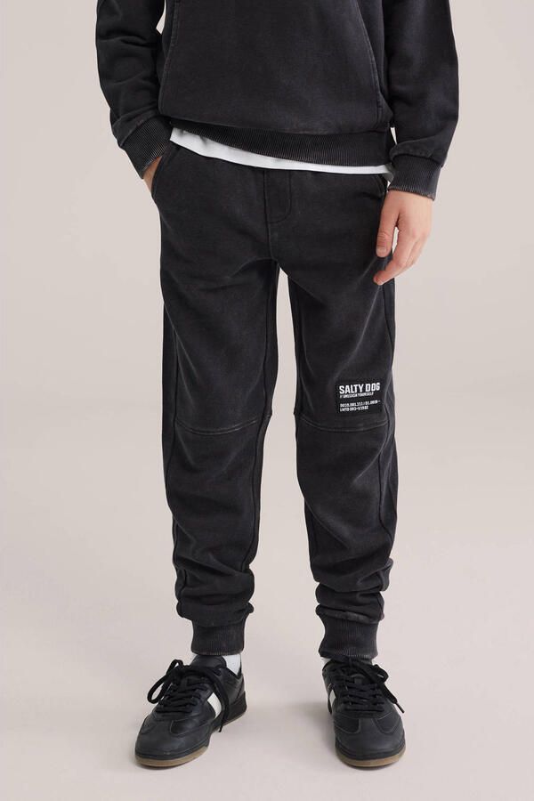 WE Fashion Salty Dog slim casual broek zwart