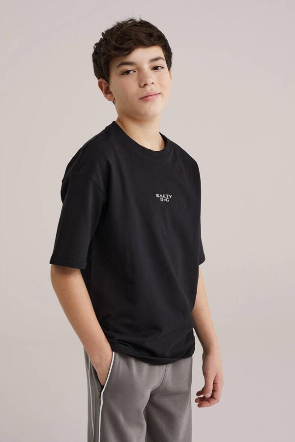 WE Fashion Salty Dog T-shirt zwart