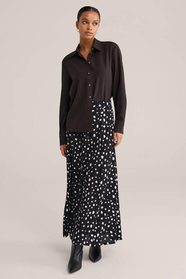 WE Fashion satijnen blouse zwart - Foto 3