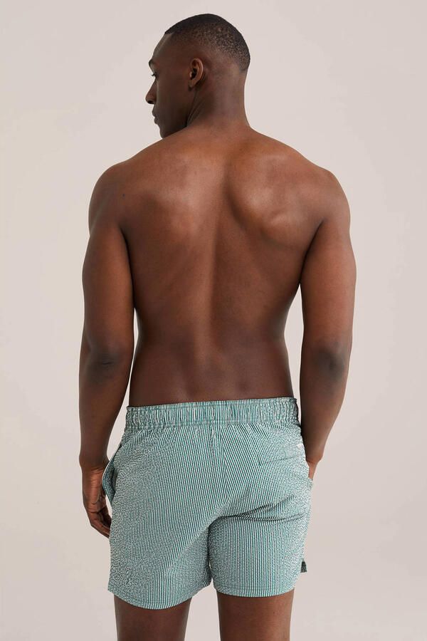 WE Fashion seersucker zwemshort groen - Foto 3