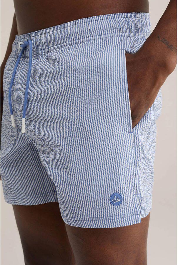 WE Fashion seersucker zwemshort lichtblauw - Foto 3
