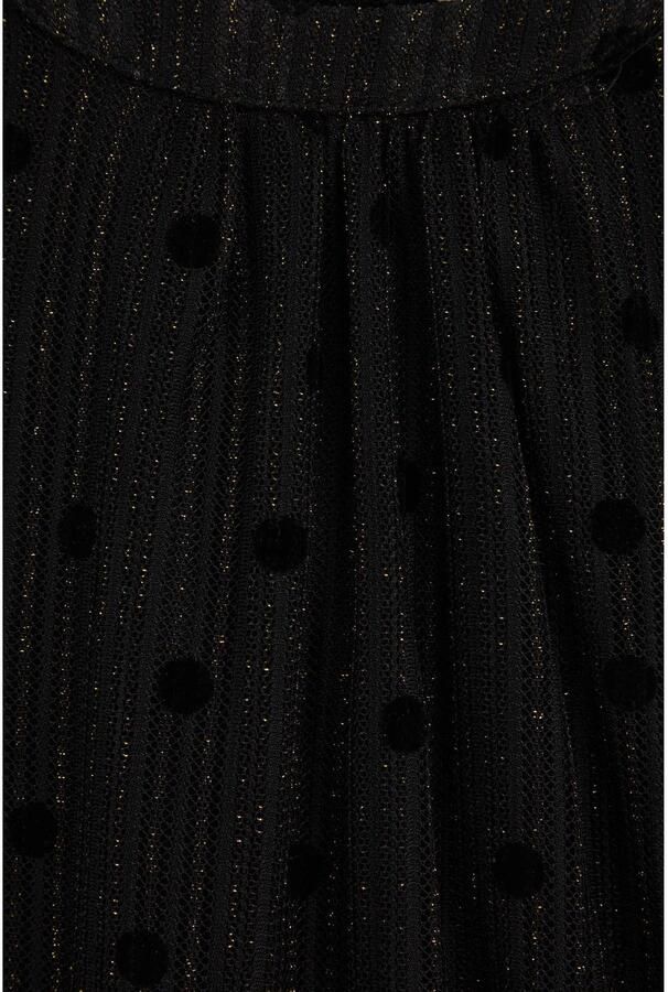 WE Fashion semi-transparante korte halterjurk met glitters black dessin Zwart Meisjes Nylon Ronde hals - Foto 2
